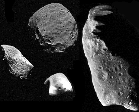Ida, Gaspra, Phobos e Deimos.