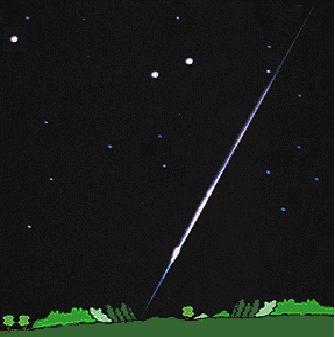 Rappresentazione di una luminosa meteora